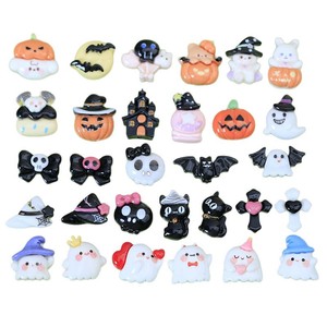 DIY resina Halloween caja del teléfono basura agujero zapatos zapato hebilla accesorios adornos cabeza cuerda dibujos animados pequeño fantasma de Halloween - Product Image 1