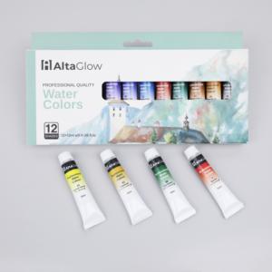 Nuevo producto, venta al por mayor, tubo de aluminio personalizado de fábrica, juego de pintura de acuarela de 12 Colores para estudiante artista - Product Image 2