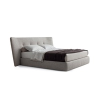 Ensemble cadre de lit rembourré King Size grande tête de lit de luxe Mobilier de chambre à coucher design