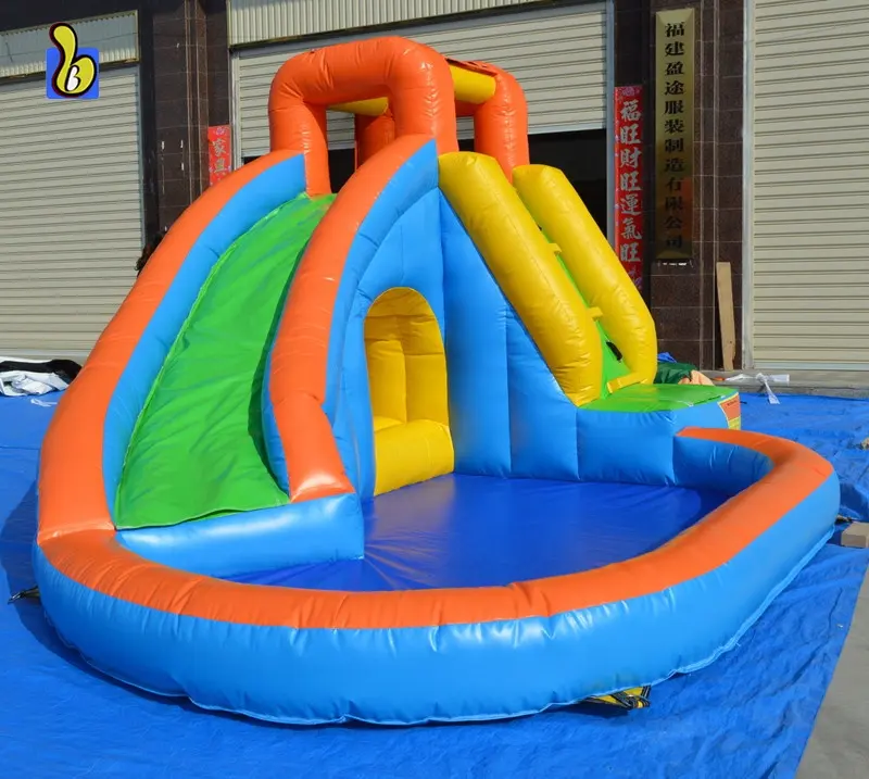 Thương Mại Lớp Trẻ Em Inflatable PVC Trượt Nước Với Hồ Bơi