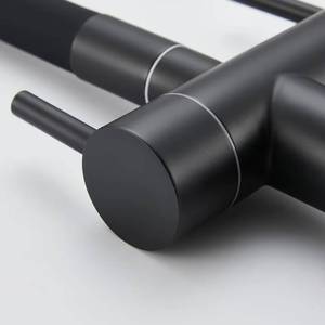 ราคาขายส่งจากโรงงาน ก๊อกน้ำห้องครัวสแตนเลส 3 ทาง สีดำ ได้รับการรับรองมาตรฐาน UPC ปราศจากสารตะกั่ว - Product Image 4