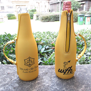 Handled Thermal Insulated Neoprene Champagne <b>Bottle</b> Cooler Bag Zipper Handle Waterproof 750ml Capacity Portable Foldable Tote - Product Image 6