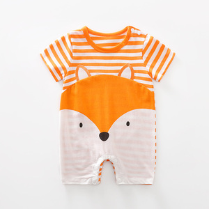 Ropa de Bebé Recién Nacido 100% Algodón, Mono de Manga Corta con Estampado de Pingüino y Zorro, <span class=keywords><strong>Pijama</strong></span> para Bebé, Venta al Por Mayor OEM/ODM - Product Image 5