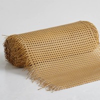 Rollo de Mimbre de Color Natural con Patrón Circular, Tejido Plano, Material de Decoración para el Hogar