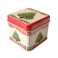 Boîte à biscuits de Noël personnalisée avec logo, boîte en fer blanc carrée pour les fêtes, emballage écologique, idéale pour le sucre, les cadeaux, les aliments et les gâteaux – Ventes record
