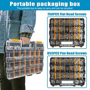 Stainless Steel Screw Nut Washer Assortment 1609 Pcs <b>Kit</b> With Bits Set For <b>DIY</b> Repair - Product Image 5