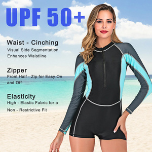 Logo personnalisé femmes UPF 50 + séchage rapide maillot de bain en vrac grande taille maillots de bain filles luxe avant fermeture éclair maillots de bain - Product Image 4