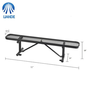 OEM 72" Modern Rectangular Steel Patio <strong>Bench</strong> for <strong>Garden</strong> Outdoor Park &amp; School Use-Durable &amp; Water Resistant - Product Image 5