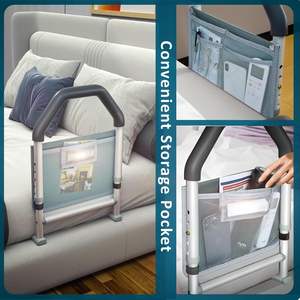 Höhen verstellbare Sicherheits betts chiene-mit Motion Light & Storage Pocket Handlauf geländer am Bett für ältere Menschen - Product Image 6