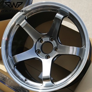 Jante en alliage forgée monobloc 2 pièces <span class=keywords><strong>5</strong></span> branches polie à lèvre profonde pour voiture de course 16-20 pouces 5x120 5x112 6x139.7 pour GTR - Product Image 1