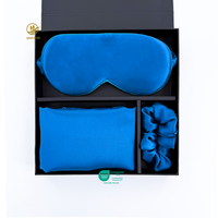 Ensemble de taies d'oreiller carrées en soie de luxe avec masque pour les yeux - 100% soie de mûrier, design vintage, motifs de dessins animés et d'animaux, boîte cadeau incluse
