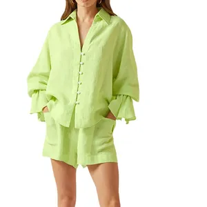 2024 пижамы на заказ на весну и лето, новые пижамные комплекты для женщин, шелковые и ледяные цветочные принты/