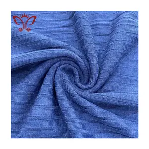 Space Dyed Viscose Spandex Elastic And Eco-friendly Rib Knit Fabric For Pant