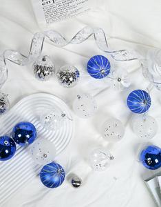 Adornos Navideños, Bolas de Plástico Colgantes Reutilizables, Inastillables, Pintadas en Azul Plateado, Electrochapadas, de 8 cm de Diámetro, en Caja de Regalo - Product Image 3