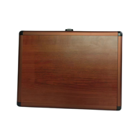 Étui pour raquette de ping-pong en aluminium rembourré avec panneau en bois grainé - Contient 1 raquette de tennis de table et 3 balles
