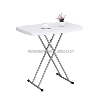 Table pliante légère et portable en plastique HDPE, bureau à café pliable pour la maison, le dortoir, le café, le camping et l'utilisation commerciale