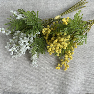 Flores Artificiales de Mimosa <span class=keywords><strong>Acacia</strong></span> I1140, <span class=keywords><strong>Bola</strong></span> de Flores con Efecto de Terciopelo, Ramo de Flores, Decoración para el Hogar - Product Image 2