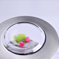 Assiettes de présentation argentées de 8 pouces pour table à manger, assiettes de luxe en gros pour mariage