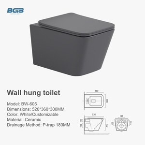 Réservoir de <span class=keywords><strong>toilette</strong></span> sanitaire dissimulé à double chasse au design moderne WC suspendu au mur avec réservoir d'eau caché en céramique pour salle de bain - Product Image 3