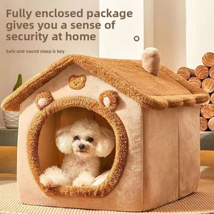 Haustierbett, Ganzjährig Nutzbar, Hundebett, Katzenbett, Katzenhaus, Hundehütte, Haustier-Villa, Warm - Product Image 6