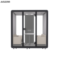 Chambre insonorisée amovible Cabine vocale silencieuse mobile Cabine téléphonique privée Cabine de travail de bureau avec système de ventilation
