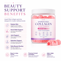 Gummies de collagène à formule personnalisée avec technologie de cœur liquide, absorption élevée, soutien beauté, marque privée, ODM, marque blanche