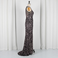 Haute Qualité Perlée Pli Dos Nu Robes De Bal Fête Maxi Robes de Soirée Mère De La Mariée
