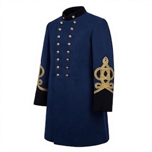 Manteau long croisé pour homme style vintage avec décorations aux manches, idéal pour les occasions formelles et l'extérieur - Product Image 3