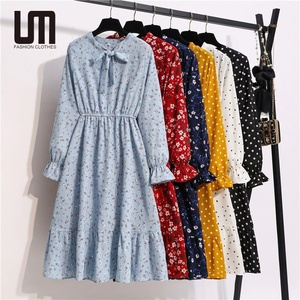 Ultimi Prodotti Liu Ming OEM ODM: Abito a Linea A con Stampa Floreale Primaverile, Maniche a Campana e Vita Elasticizzata per Donne - Product Image 1