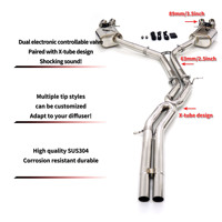 Silenciador de Válvula de Acero Inoxidable 304 para AUDI S4 S5 B9, Válvula Electrónica con Control Remoto, Diseño de Tubo en X con Sonido Potente