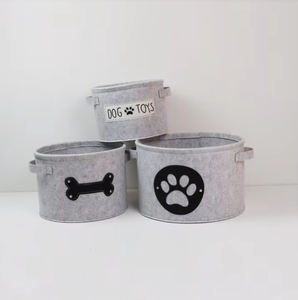 Panier à jouets personnalisé en tissu animal de compagnie cadeau de rangement panier à jouets chien en feutre - Product Image 3