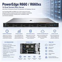 Servidor en Rack Dell EMC PowerEdge R660 R660xs 1U de Doble Socket, Intel Xeon, para Virtualización en la Nube, IA y Bases de Datos Empresariales