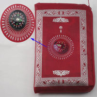Tapis de prière musulman personnalisable AI-MICH en polyester, portable, tressé, avec pochette de boussole imprimée, pour voyage, maison, promotionnel, nouveauté