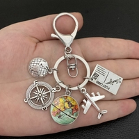 Portachiavi con ciondolo a forma di globo terrestre, bussola, regalo commemorativo per gli amanti dei viaggi