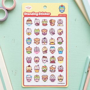 HIHI Club Hoja de pegatinas 3D de PVC con diseños de postres dulces y personajes coreanos, impresas con UV, para agendas y planificadores, distribuidor al por mayor - Product Image 3