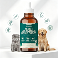 Gouttes liquides multivitaminées 10 en 1 à la chondroïtine pour chats – Soutien de la santé intestinale, absorption rapide, sans céréales – Complément alimentaire pour animaux de compagnie OEM