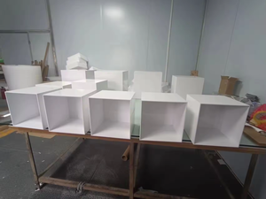 Gaojian White Acrylic Buffet <strong>Table</strong> <strong>Riser</strong> Cube Nesting Lucite Square Food Pedestal Display Box Nesting Display Racks - Product Image 5