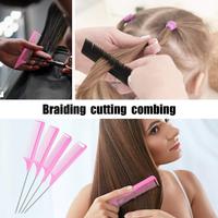 Aiyue — peigne professionnel en plastique rose, résistant à la chaleur, couteaux en Fiber de carbone, peigne queue de rat pour cheveux