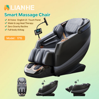 Fauteuil de massage zéro gravité gris argenté avec écran tactile vocal IA, chauffage intégral, airbags, shiatsu, inclinable, personnalisable OEM