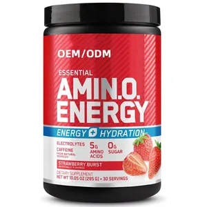 Aardbei Burst Amino-Energie Plus Elektrolyten Energiedrank Poeder Cafeïne Voor Pre-Workout Energie En Aminozuren/Bcaas