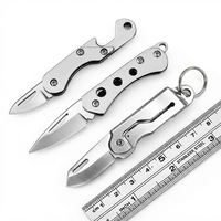 Mini couteau pliant en acier inoxydable, porte-clés, petit couteau utilitaire pliable portable pour le camping en plein air, EDC