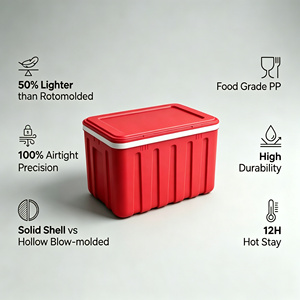 Caja Aislada de PP Moldeada por Inyección de 63L al por Mayor, 50% Más Ligera que las Rotomoldeadas, Enfriador Apilable para Transporte de <span class=keywords><strong>Alimentos</strong></span>, Grado Alimenticio, Precio al por Mayor - Product Image 2
