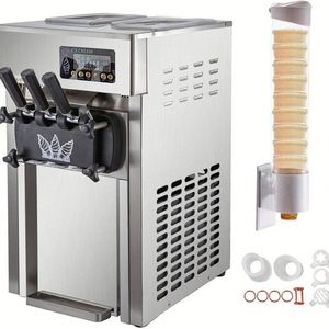 Vente de démarque d'entrepôt de l'UE 1200W 3 saveurs Machine à crème glacée commerciale Nouvelle fabrication Chine Machine à crème glacée - Product Image 4