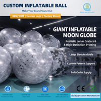 Boule de lune gonflable LED personnalisée géante, imprimée UV, lumineuse, pour la décoration d'événements en centre commercial, sur scène ou au plafond
