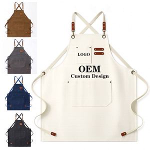 Tabliers de travail robustes en denim et toile pour barista, chef, restaurant, homme, jardinage, barbecue, barbier, avec poches à outils, OEM - Product Image 1