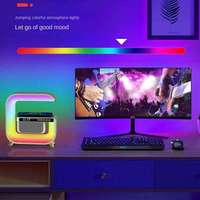 Chargeur sans fil rapide rechargeable par USB en forme de G 5 en 1, lampe d'ambiance LED RVB intelligente avec haut-parleur Bluetooth et horloge pour la maison