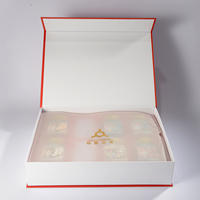 Cajas de Regalo Rígidas Magnéticas de Cartón Plegable con Logotipo Grande Personalizado, Color Rojo de Lujo, con Tapa y Laminado Mate en Dorado para Artículos Pequeños