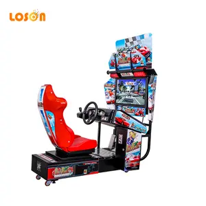 Simulador de condução eletrônico com tela HD de 32 42 polegadas, máquina de jogos de corrida de carros arcade operada por moedas, duplo para 2 jogadores