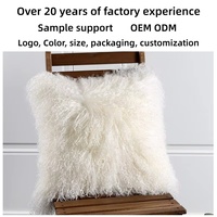 Coussin décoratif en fourrure de mouton du Tibet véritable, blanc chaud, brun, doux, en peau de mouton de Mongolie, vente en gros, directement de l'usine, échantillon disponible