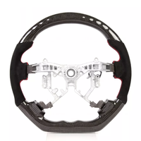 Volant en fibre de carbone véritable avec LED de couleur personnalisée, vitesse et régime en temps réel pour Toyota Mark X Reiz 2005-2009 4 Runner, volant noir